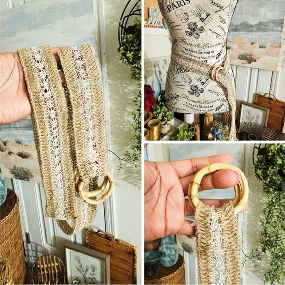 Stylish Bohemian Lightweight Burlap Statement Belt.